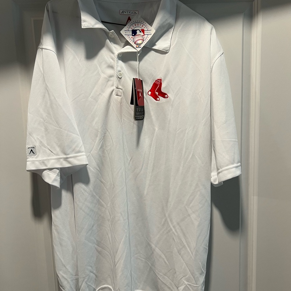 Boston Red Sox Antigua White Polo Shirt